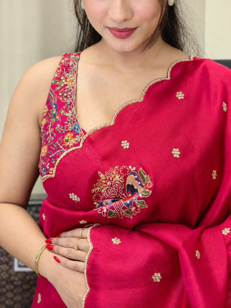 Roselle Silk Organza Saree