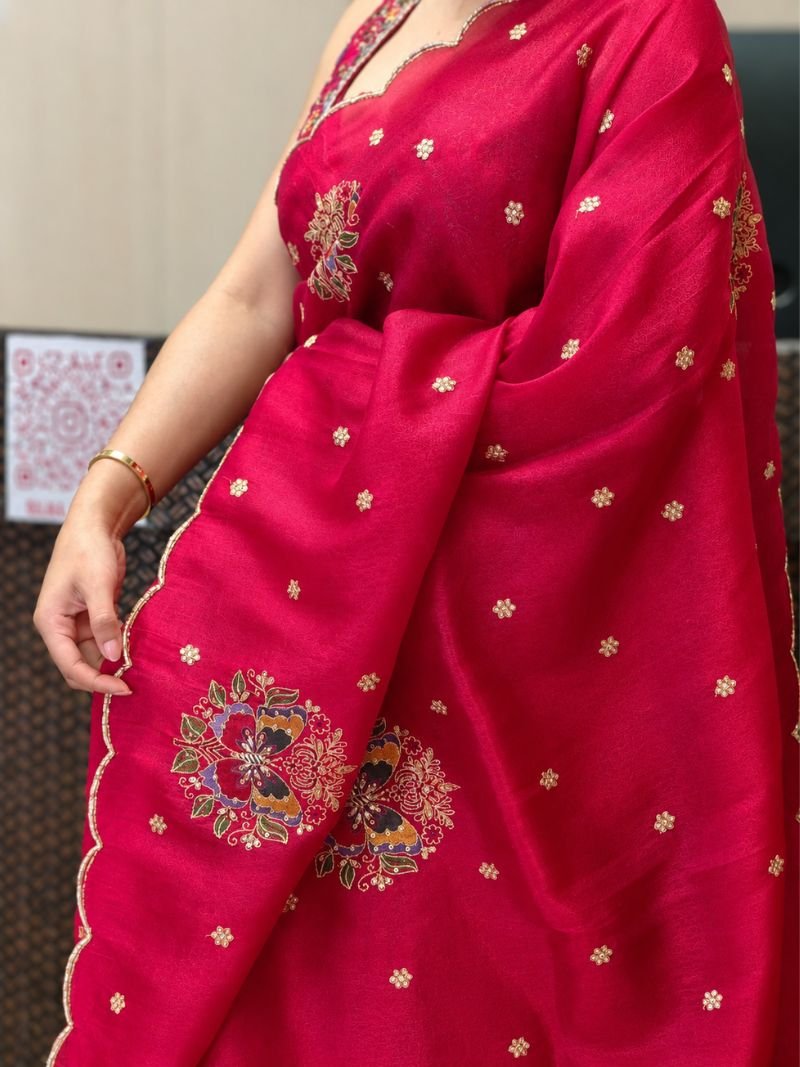 Roselle Silk Organza Saree