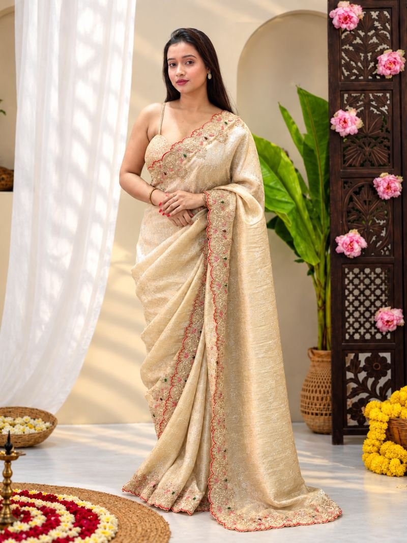 Aurelia Pearl Handwork Fancy Saree