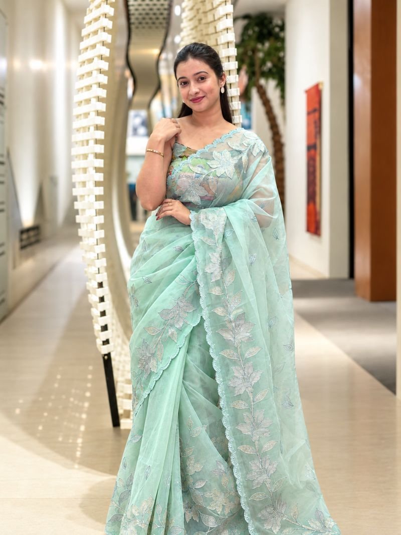 Elowen Mist Tissue Saree